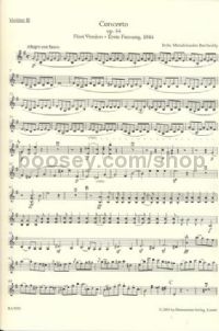 Concerto for Violin & Orchestra E Minor, Op.64 (Violin II Part)