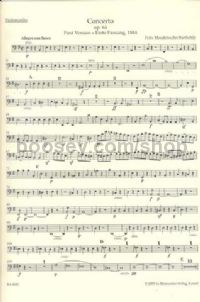 Concerto for Violin & Orchestra E Minor, Op.64 (Violoncello Part)