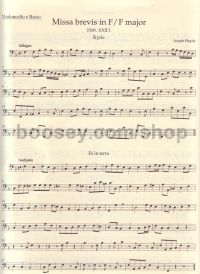 Missa Brevis in F major, Hob.XXII:1 (Violoncello/Double Bass Part)