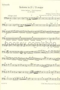 Symphony no. 31 D major K. 297 (300a) "Paris Symphony" - Cello Part