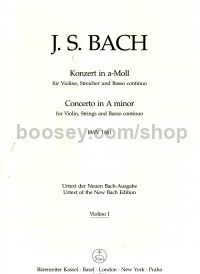 Concerto for Violin, Strings and Basso Continuo in A Minor, BWV 1041 (Violin I Part)