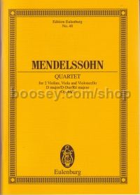 String Quartet in D Major, Op.44/1 (Study Score)