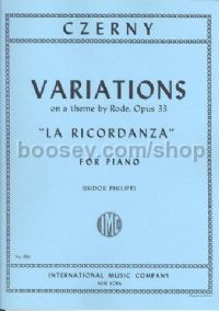 Variations La Ricordanza Op. 33
