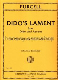 Dido's Lament score & parts string quartet