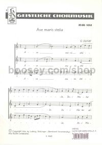 Ave Maris Stella (for alto tenor) - 3rd tenor part