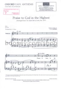 Praise To God In The Highest (SATB & Organ)