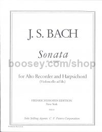 Sonata in A Minor BWV 1020 Recorder & Piano