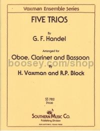Trios (5) for oboe, clarinet & bassoon