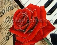 Ceramic Wall Tile: Piano & Rose Design