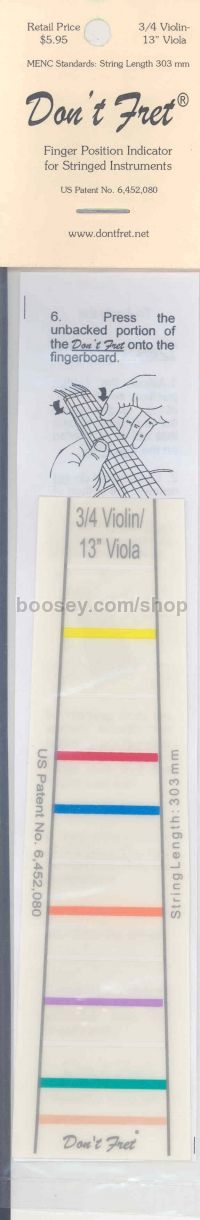 Don't Fret - Finger Position Indicator 3/4 Violin