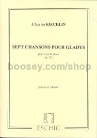 7 Chansons pour Gladys, op. 151 - voice & piano