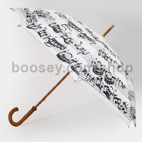 Walking Stick Umbrella - White & Black Musical Notes Design