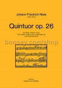 Quintet op. 26 - flute, violin, viola, horn or bassoon or cello 2 & cello (score)