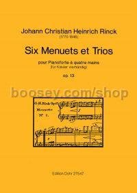 6 Menuets et Trios pour Pianoforte à quatre mains op. 13 - Piano 4 Hands (score)