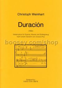 Duración - soprano, piano & percussion (performance score)
