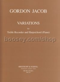 Jacob Variations Treble Recorder & Harpsichord