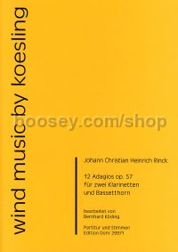 12 Adagios op. 57 - 2 clarinets & basset horn (score & parts)