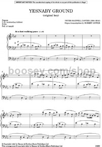 Yesnaby Ground (original key) (Organ Solo) - Digital Sheet Music