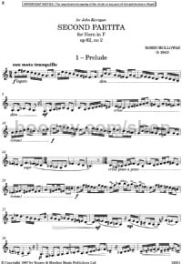 Second Partita (Horn Solo) - Digital Sheet Music