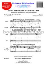 In Summertime On Bredon for SATB choir