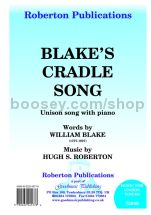 Blake's Cradle Song for unison choir