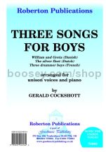 Three Songs for Boys for unison choir