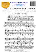 Two Fifteenth Century Carols for female choir (SSAA)