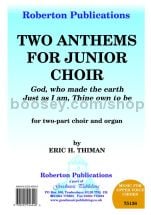 Two Anthems for Junior Choir for SA choir & organ