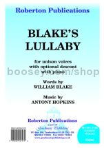 Blake's Lullaby for unison choir
