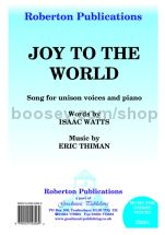 Joy to the World for unison choir