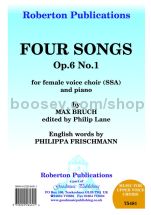 Four Songs Op. 6, No. 1 for female choir (SSA)