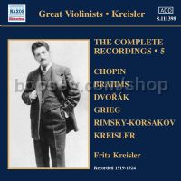 Fritz Kreisler: The Complete Recordings vol.5 (Naxos Historical Audio CD)
