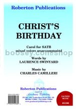 Christ's Birthday for SATB choir