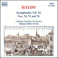 Symphonies vol.16 (Nos. 74, 75, 76) (Naxos Audio CD)