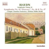 Symphonies vol.24 (Nos. 43, 46, 47) (Naxos Audio CD)