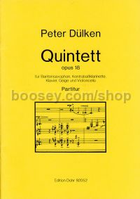 Quintet - Baritone Saxophone, Contrabass Clarinet, Piano, Cello & Violin (score)