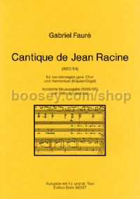 Cantique de Jean Racine op. 11 (vocal score)