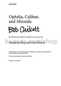 Ophelia, Caliban, and Miranda - saxophone, bass, and drum kit part