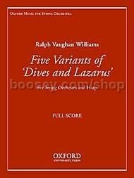 Five Variants on 'Dives and Lazarus' for string orchestra & harp (study score)