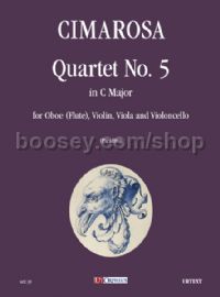 Quartet No. 5 in C Major for Oboe (Flute), Violin, Viola & Cello (score & parts)