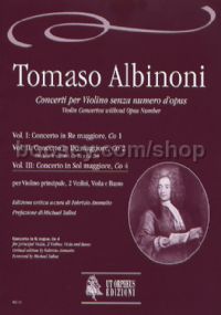 Violin Concertos, Vol. 3: Concerto in G major, Co 4 (score)