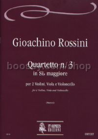 Quartet No. 3 in Bb Major for 2 Violins, Viola & Cello (score & parts)