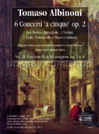 6 Concertos ‘a cinque’ Op. 2, Vol. III: Concerto III in Bb major, Op. 2 No. 6 (score)