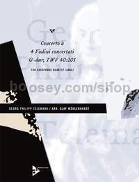 Concerto à 4 Violini concertati G major TWV 40:201 - 4 alto saxophones (score & parts)
