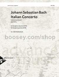 Italian Concerto BWV 971 - saxophone quartet (SATBar) (score & parts)