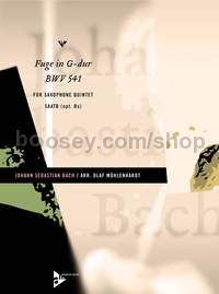 Fuge in G major BWV 541 - 5 saxophones (SAATBar (opt. B)) (score & parts)