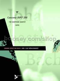 Canzona BWV 588 - 4 saxophones (SATBar/AATBar) (score & parts)