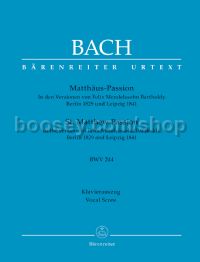St Matthew Passion BWV 244 (Berlin 1829 and Leipzig 1841 versions) (vocal score)