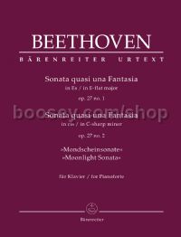 Sonata quasi una Fantasia for Pianoforte, Op. 27, No. 1 in Eb major & No. 2 in C# minor 'Moonlight'
