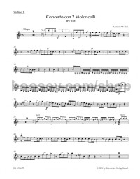 Concerto for two Violoncellos, Strings and Basso continuo in G minor RV 531 (Violin II)